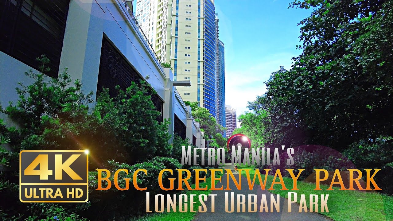 BGC Greenway Park: Metro Manila's Longest Urban Park! Full Walking Tour in 4K at 60fps