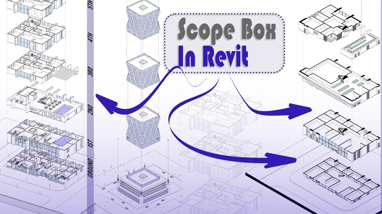 Exploded perspective in Revit (scope boxes) رسم المنظور بشكل طبقات منفصلة في الريفيت #architecture