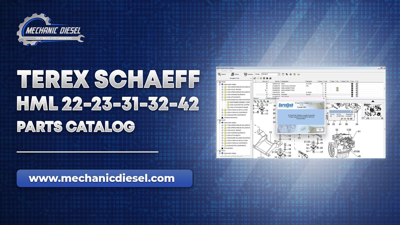 Exploration of TEREX SCHAEFF  HML 22-23-31-32-42 PARTS CATALOG Software Features.