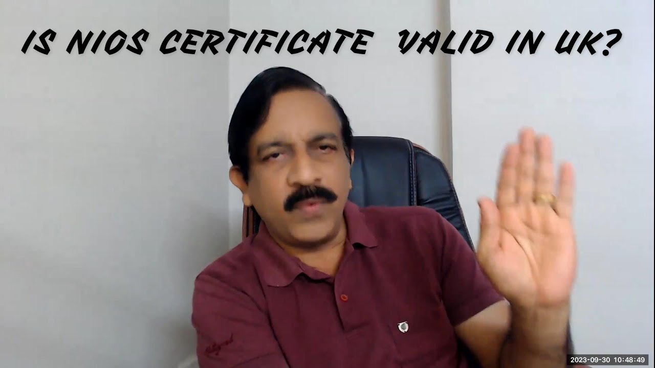 IS NIOS CERTIFICATE VALID FOR STUDIES IN UK?