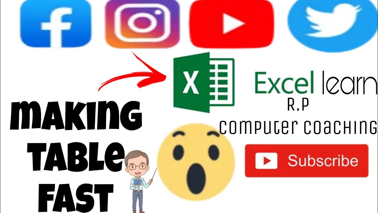 Making table fast in excel by short cut key😍😱