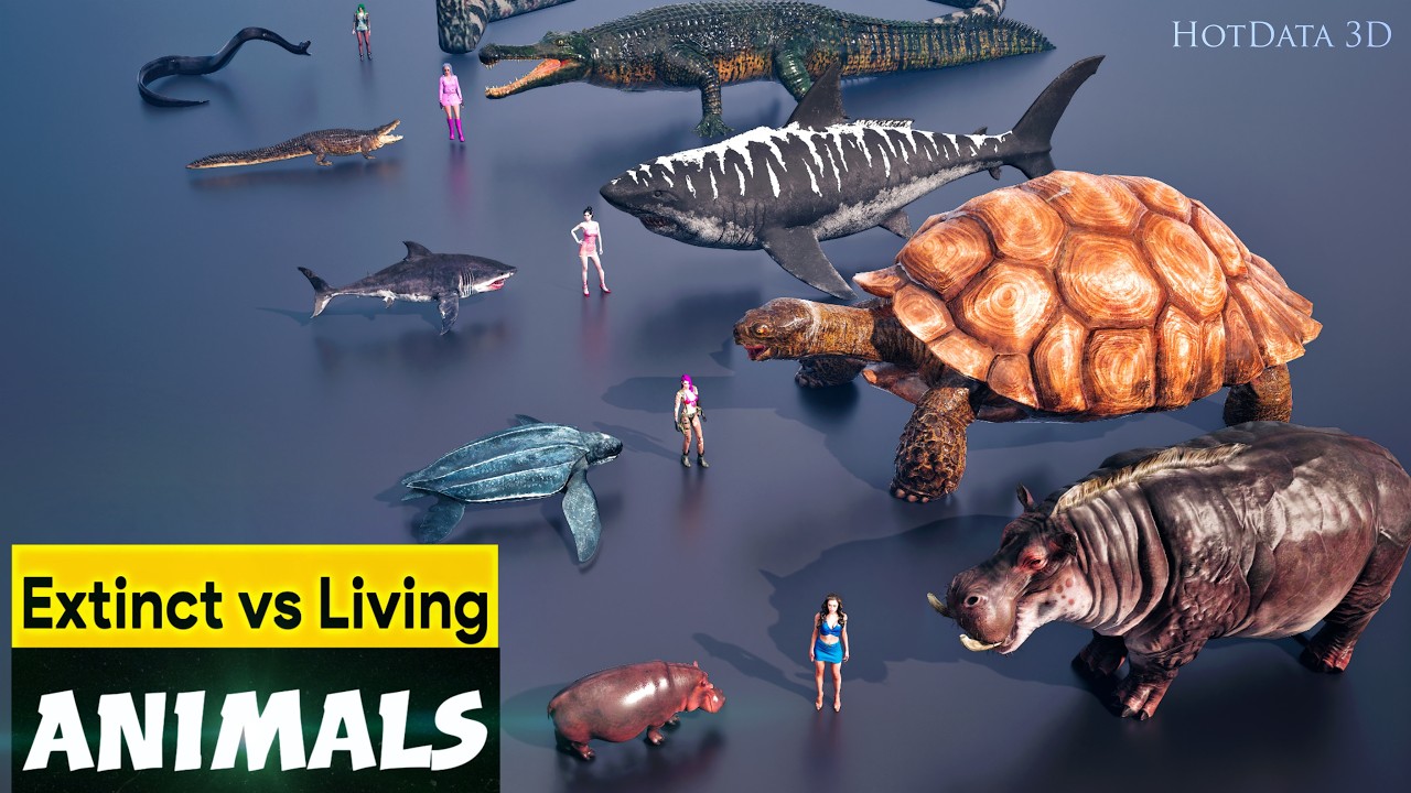 Extinct vs Living Animals 3D Comparison: Who's Bigger?