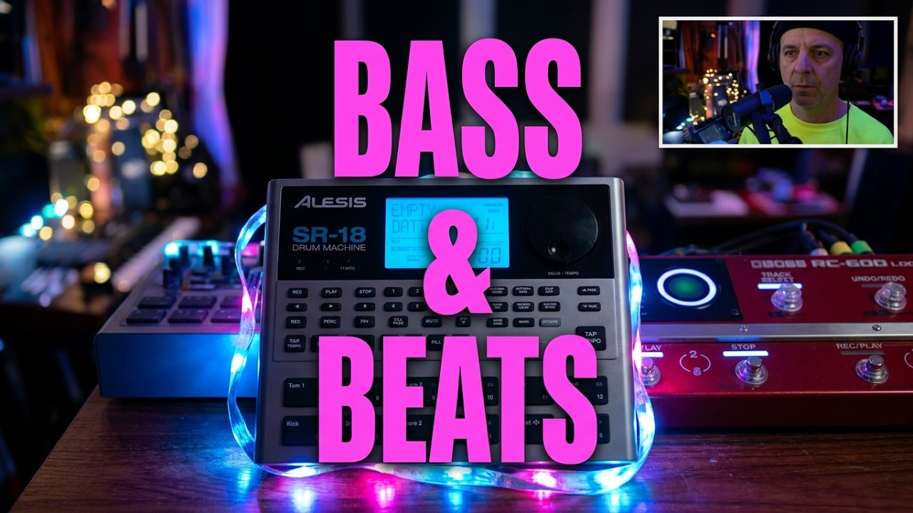 Boss RC-600 Loop Station. Connecting the Alesis SR-18 up for KILLER Drum and Bass sounds.