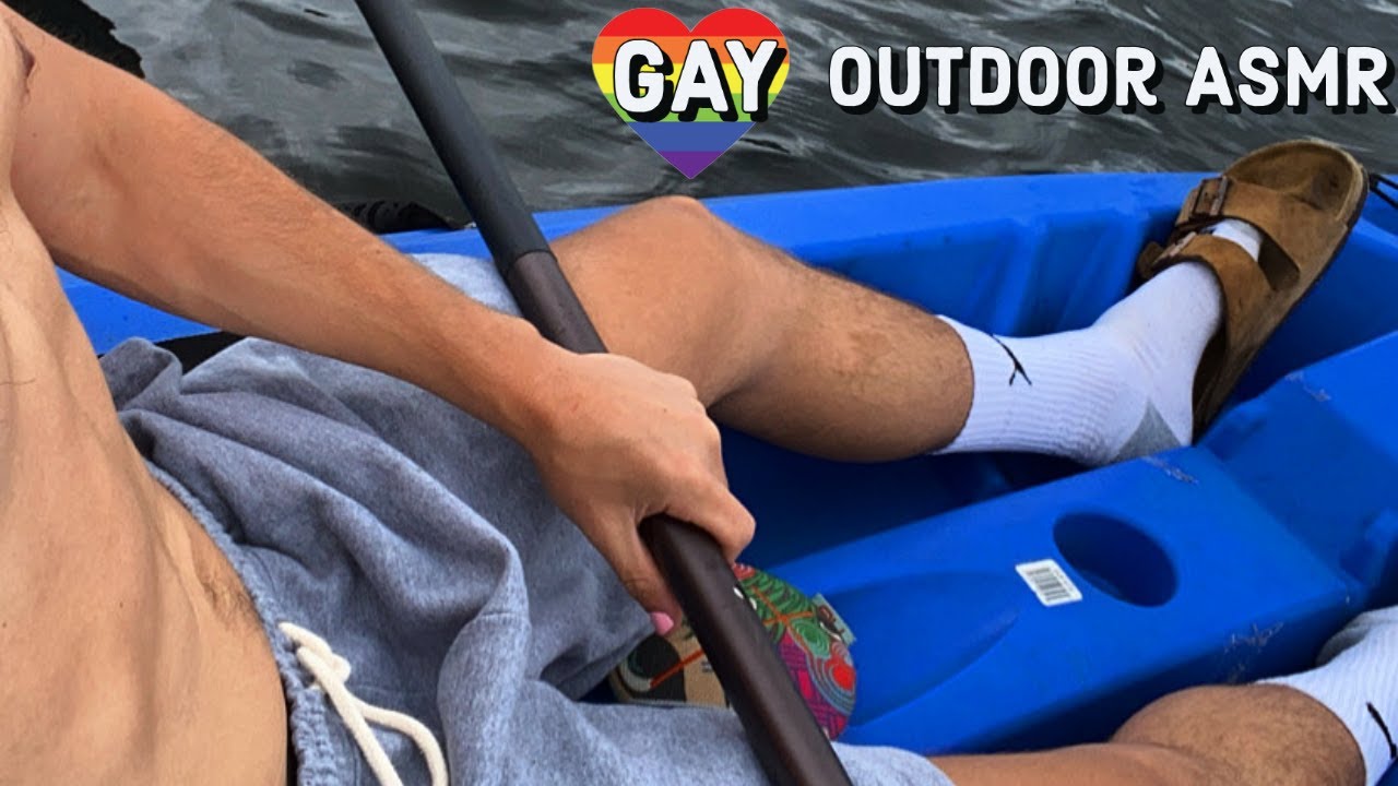 ASMR outdoor | kayak with me | gay adventure ❤ (whispering, mouth sounds, tapping)
