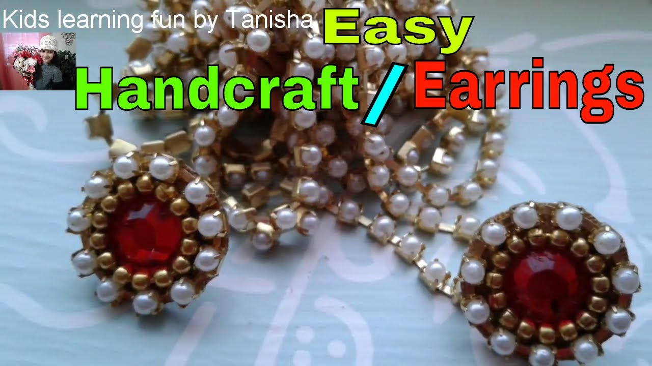 DIY, How to make #Earstuds/Earrings at home,easiest handcraft project for kids[Best use of waste]