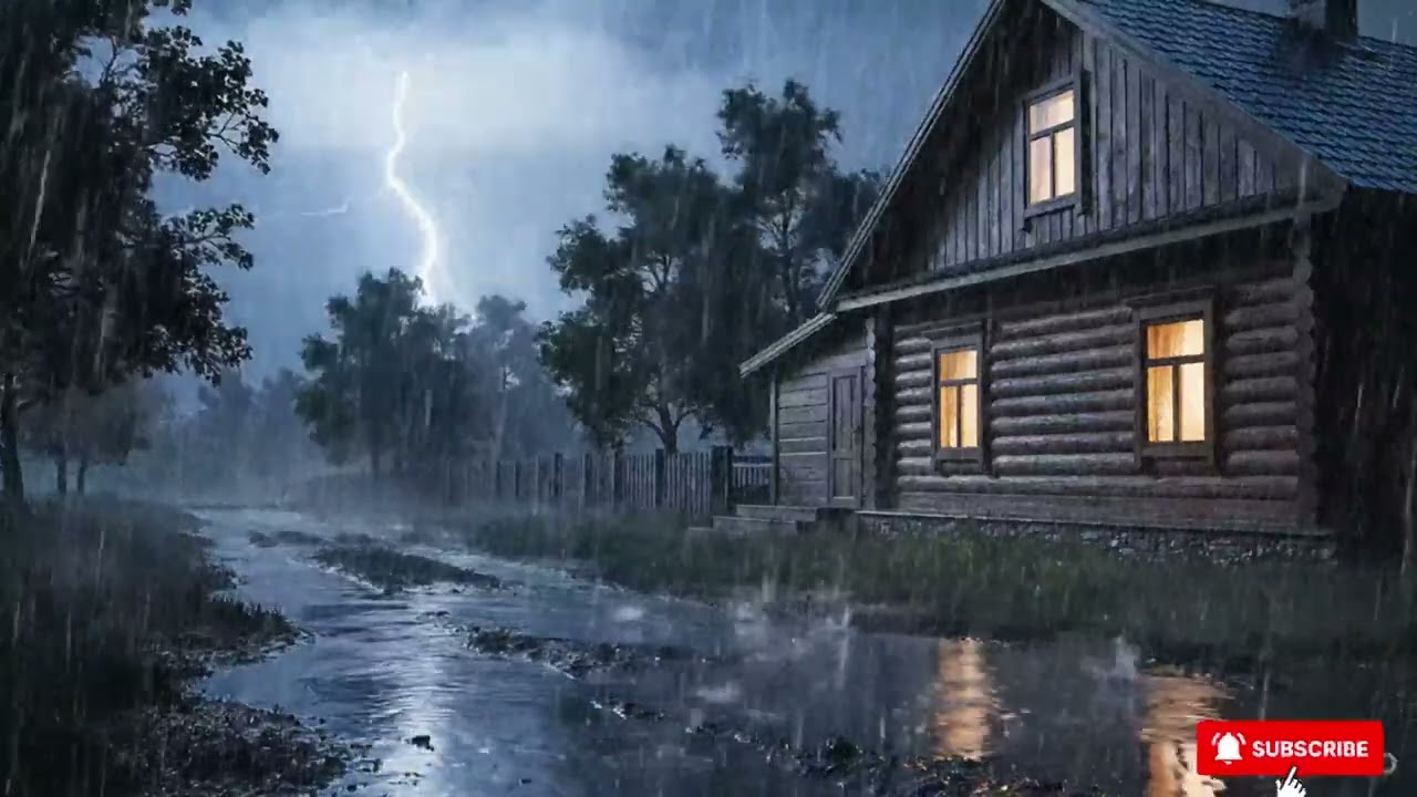 Rain Sounds on Window with Thunder ⛈️ Cozy Night Storm for Sleeping & Studying