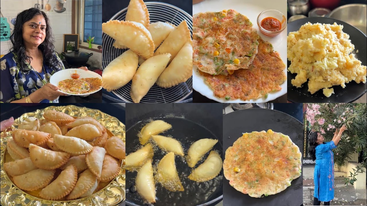 Jinke घर pani की kami h वो animals के liye रखते holi special +Breakfast🍱 mawa gujhiya🌺 suji uttapam