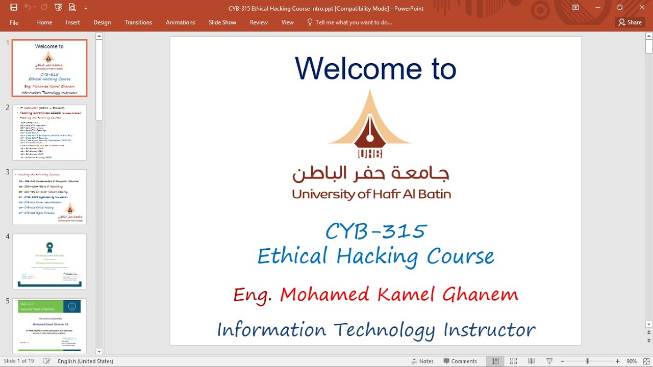 CYB-315: Ethical Hacking Course Intro