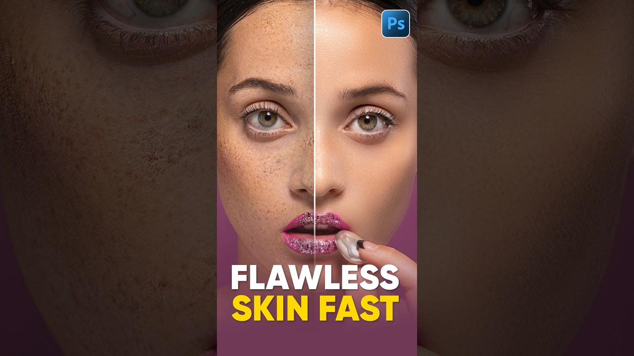 INSANE Photoshop Skin Retouch in 60 Seconds! 😱🔥 #photoshoptutorial