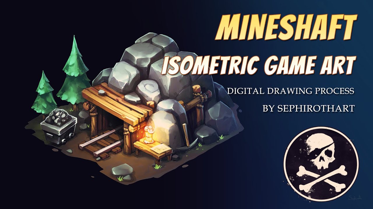 ISOMETRIC MINESHAFT in Photoshop! Digital Drawing Process ● Sephiroth Art