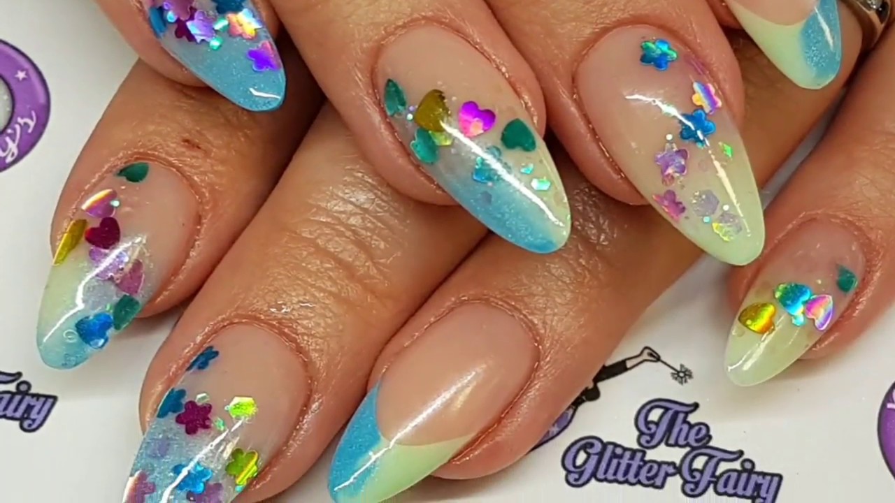 Summer Pastels & Brights. Acrylic Nails, Ombre, Glitter, French