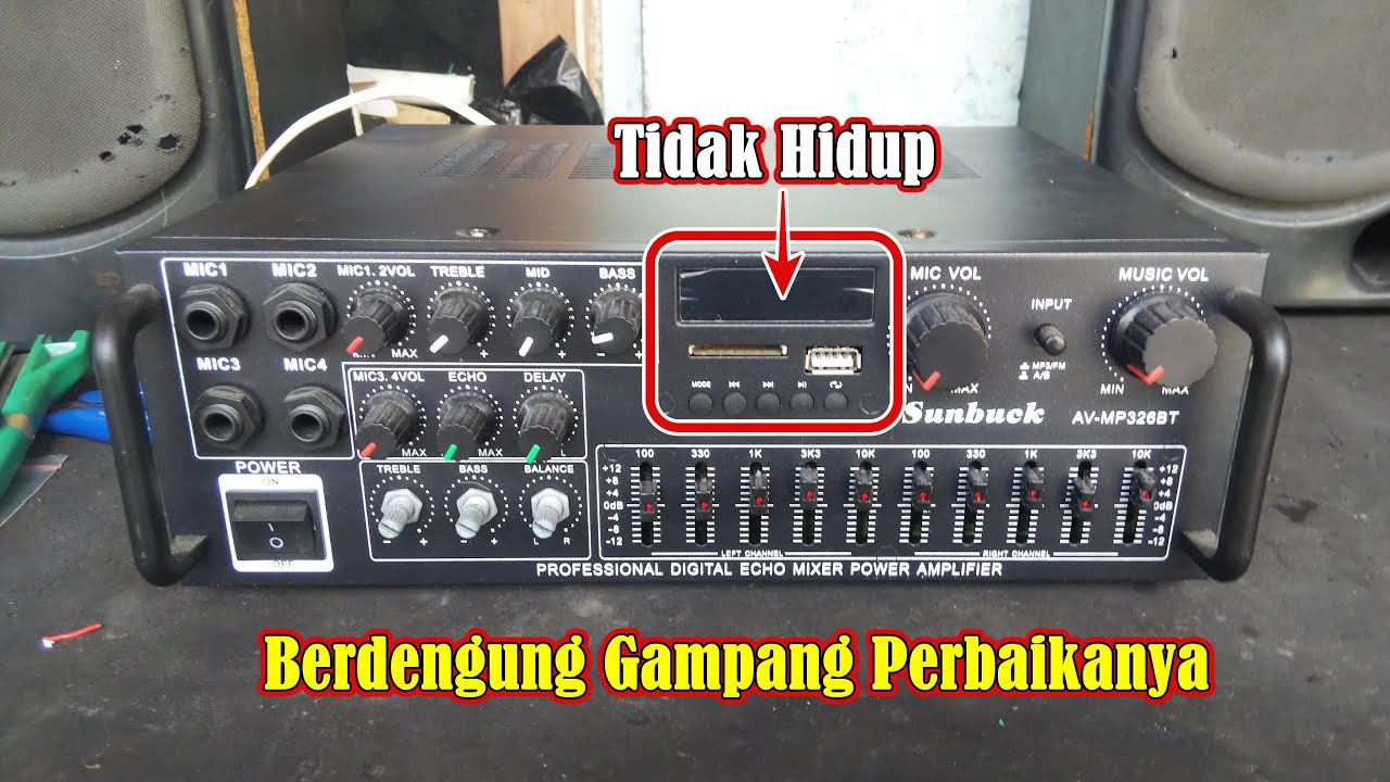 Servis Amplifier Sunbuck Rusak Berdengung dan Modul MP3 Tidak Hidup