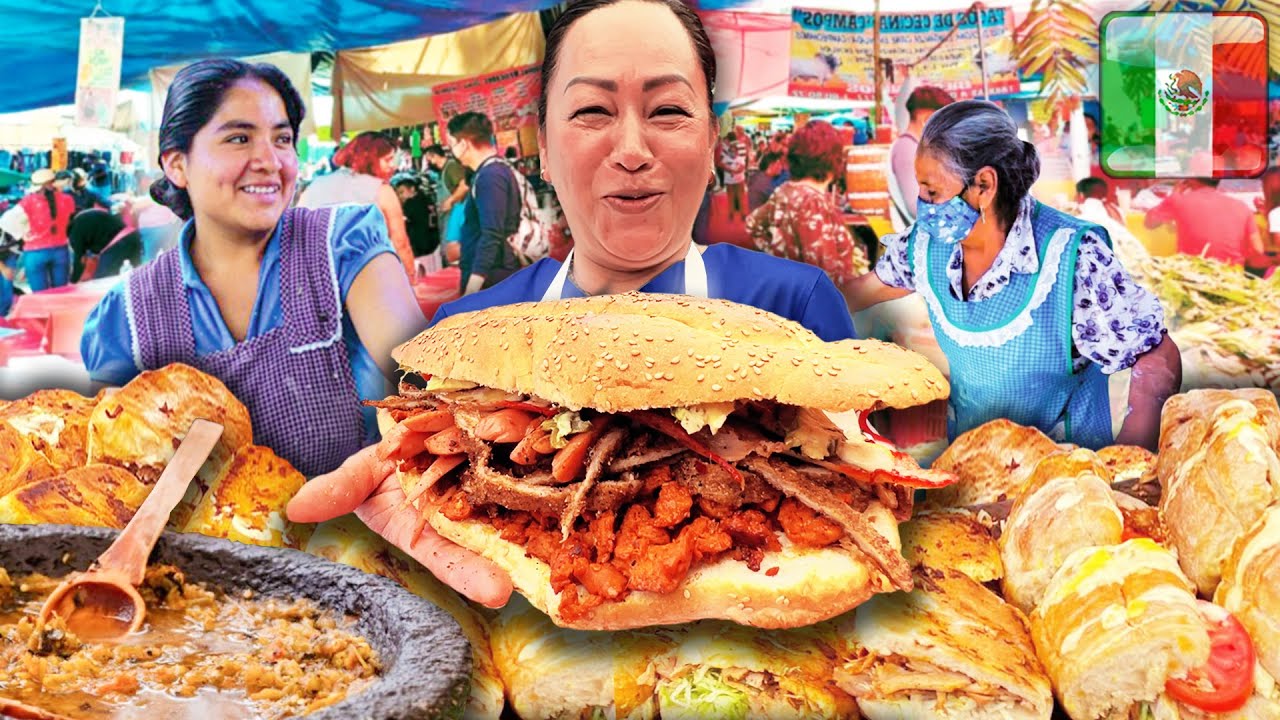 AQUÍ hacen las TORTAS demasiado GRANDES 😮🇲🇽 Te RETO que comes TODO + 6 HORAS TOUR de Comida