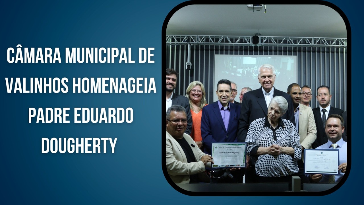 Padre Eduardo é homenageado na Câmara de Valinhos pelos 44 anos da ASJ e 26 da Rede Século 21