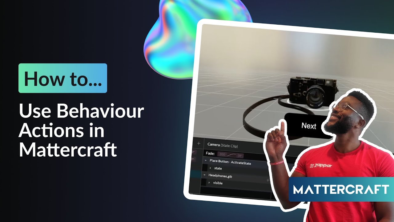Easily create AR experiences packed with interactivity with behaviour actions in Mattercraft