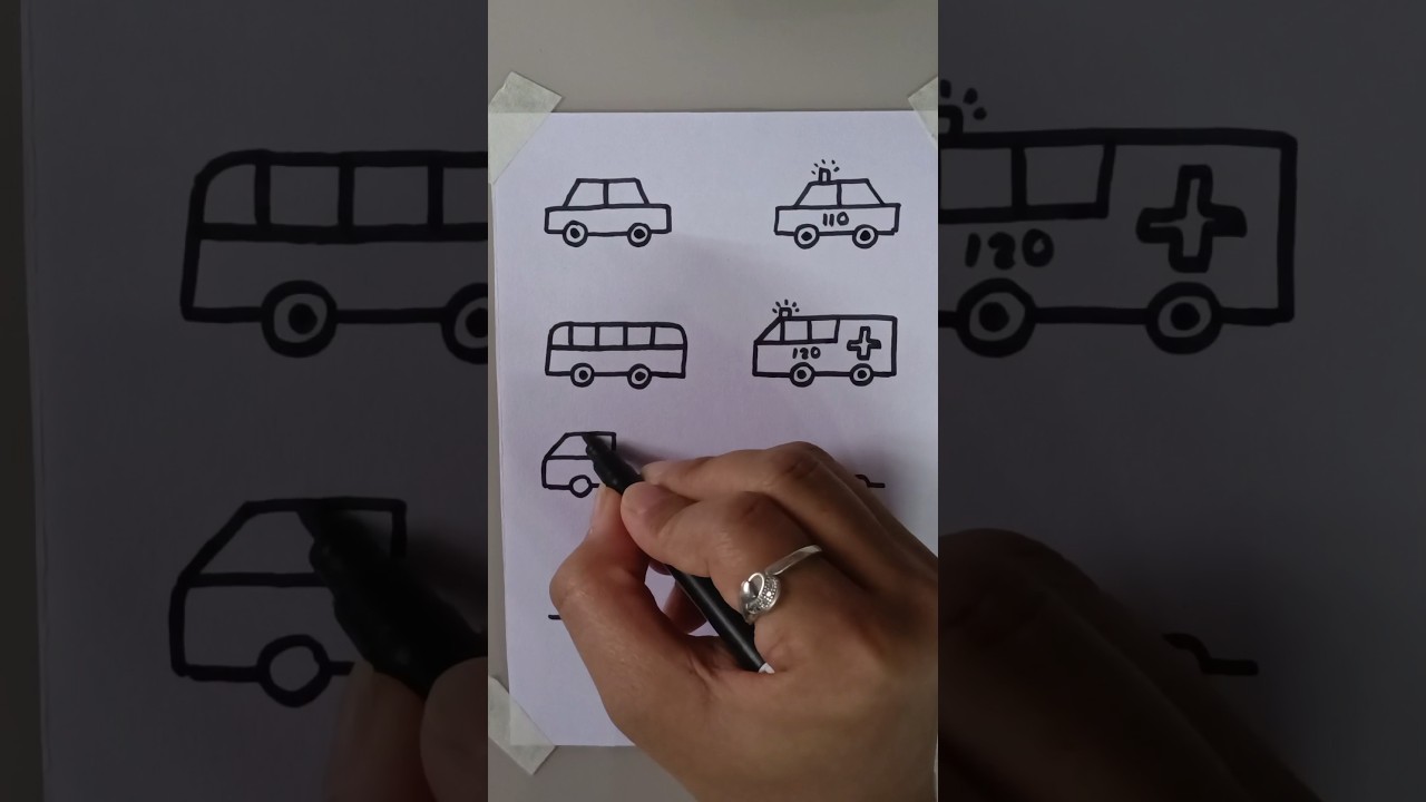 easy all types of vehicles drawing #shorts #car #vehicle #drawing #youtubeshorts