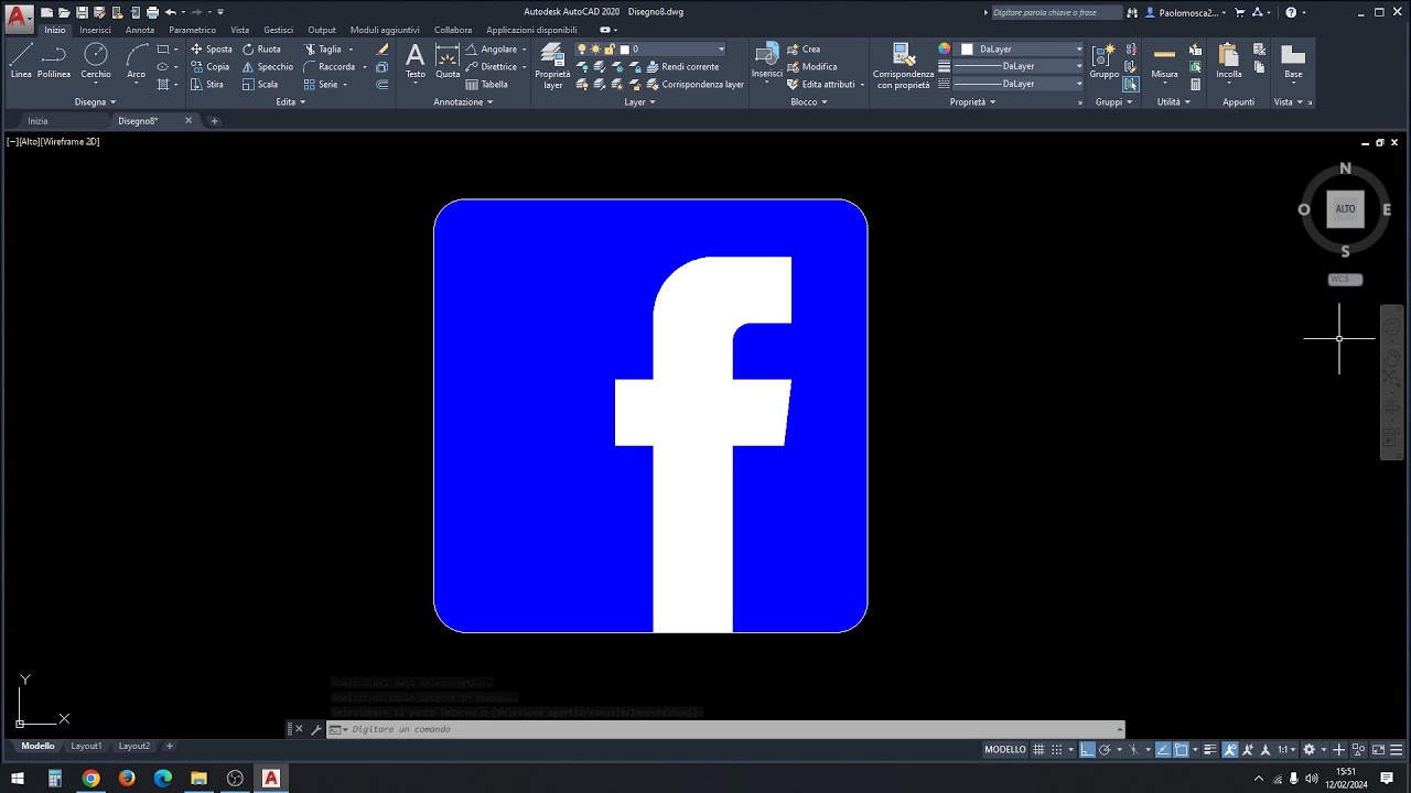 Tutorial logo Facebook su Autocad - Prof. Paolo Mosca