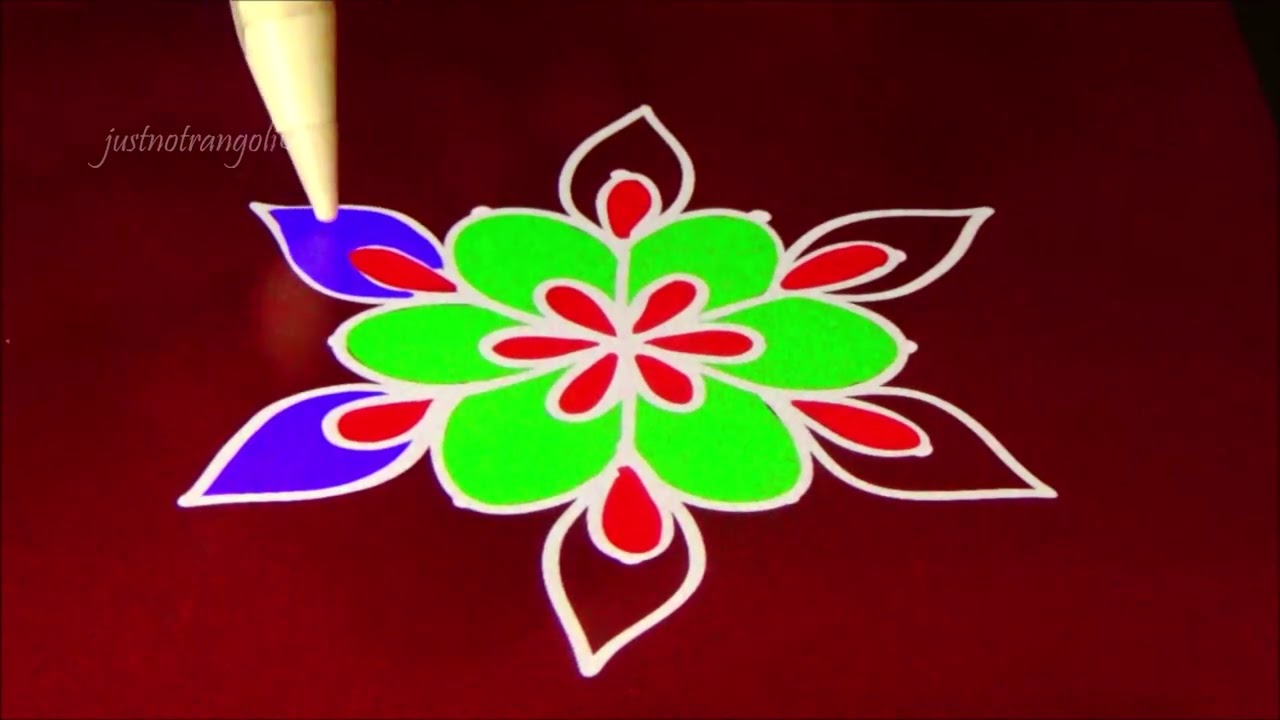KOLAM WITH 5-3 DOTS / KOLAM FOR NEW YEAR