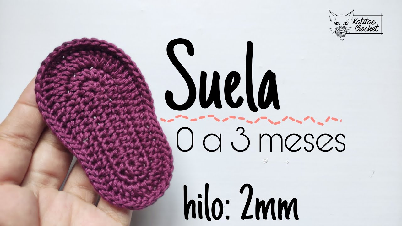 🌈Teje muchas y arma tu stock💰💰 |SUELAS A CROCHET hilo 2mm | 0 a 3 meses | paso paso | fácil y rápida