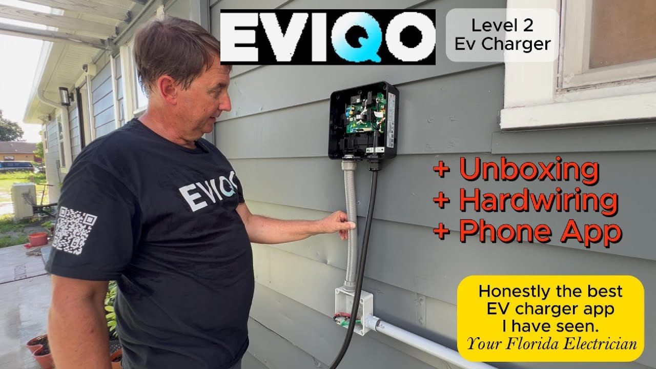 EVIQO Level 2 Ev Charger 48 amp Plug in Version | Unboxing | Hardwiring | Phone App