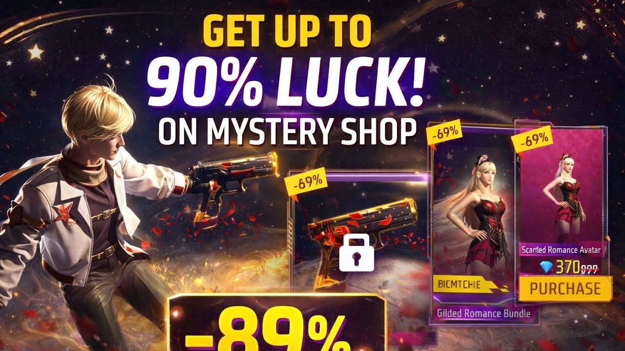 FREE FIRE NEW EVENT TODAY | MYSTRY SHOP GET UP TO 90% 😱. #garenafreefire #luck #mysteryshop #free 