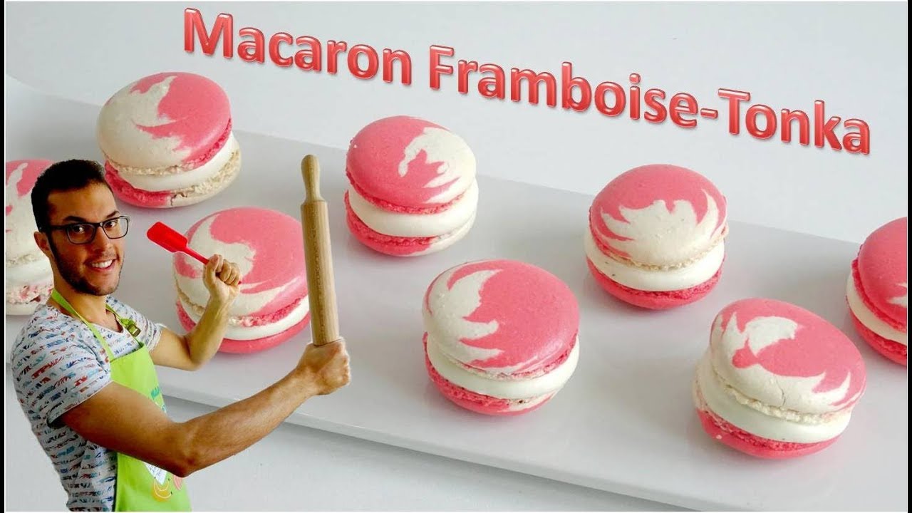 RECETTE MACARON TONKA-FRAMBOISE FACILE / Raspberry-tonka macarons (English subtitles available)