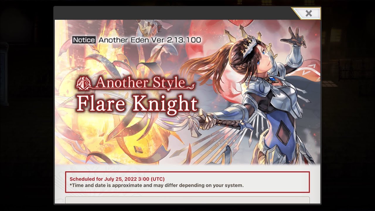 Another Eden Global 2.13.100 Another Style Flare Knight (AS Radias)! NEW Toto Theater World Dungeon!