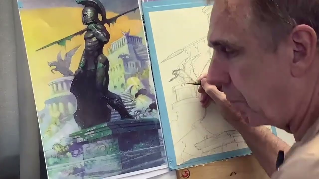 Unveiling the Hidden Details: A Watercolor Study of Frank Frazetta (Part 1)