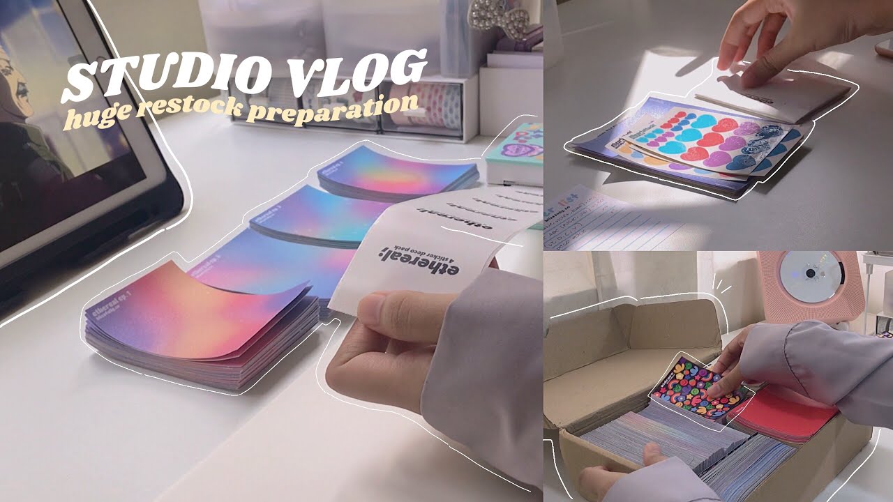 STUDIO VLOG 05 🦋 huge restock, new designs, cute packaging, and anime 🥳🤍