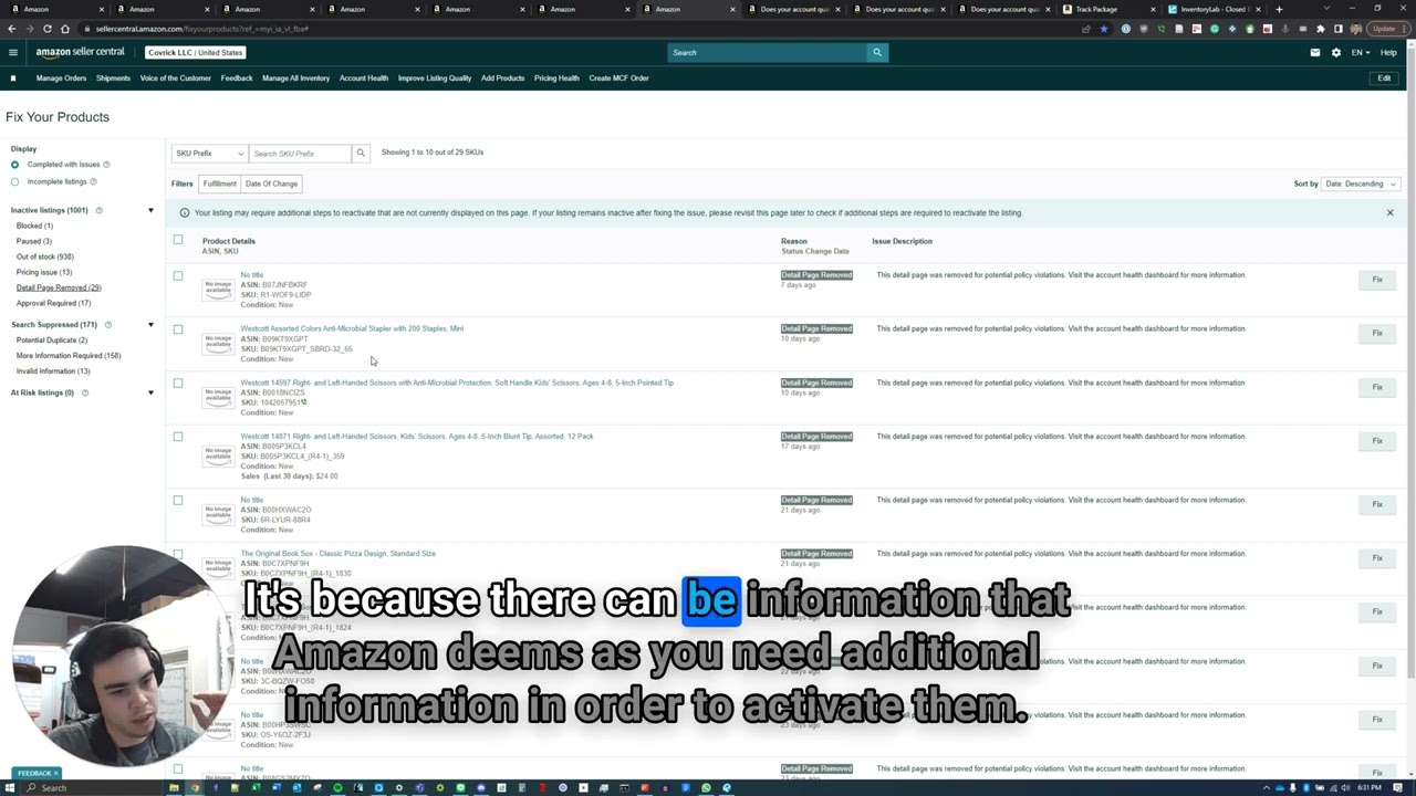 Understanding Errored Listings and Search Suppressed Products on Amazon 📹