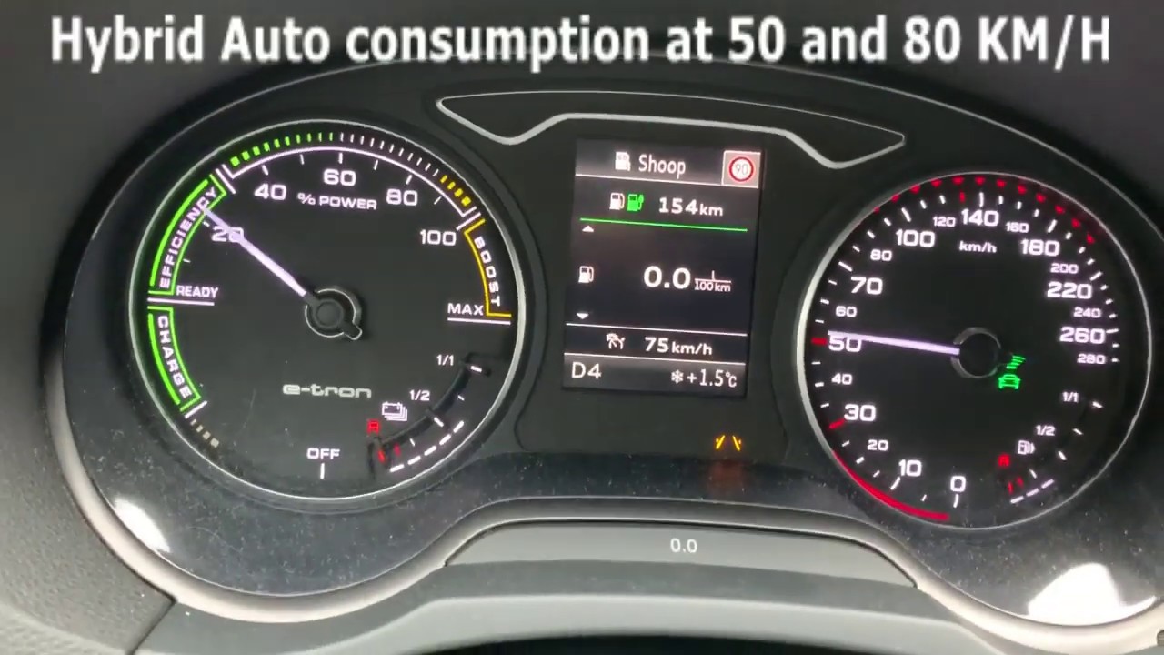Audi A3 e-tron fuel consumption (all modes)