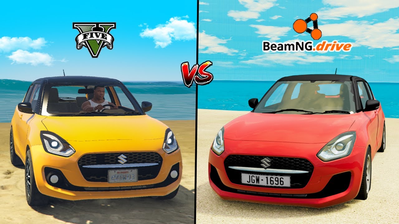 BEAMNG.DRIVE SUZUKI SWIFT CAR VS GTA 5 SUZUKI SWIFT CAR - WHICH IS BEST