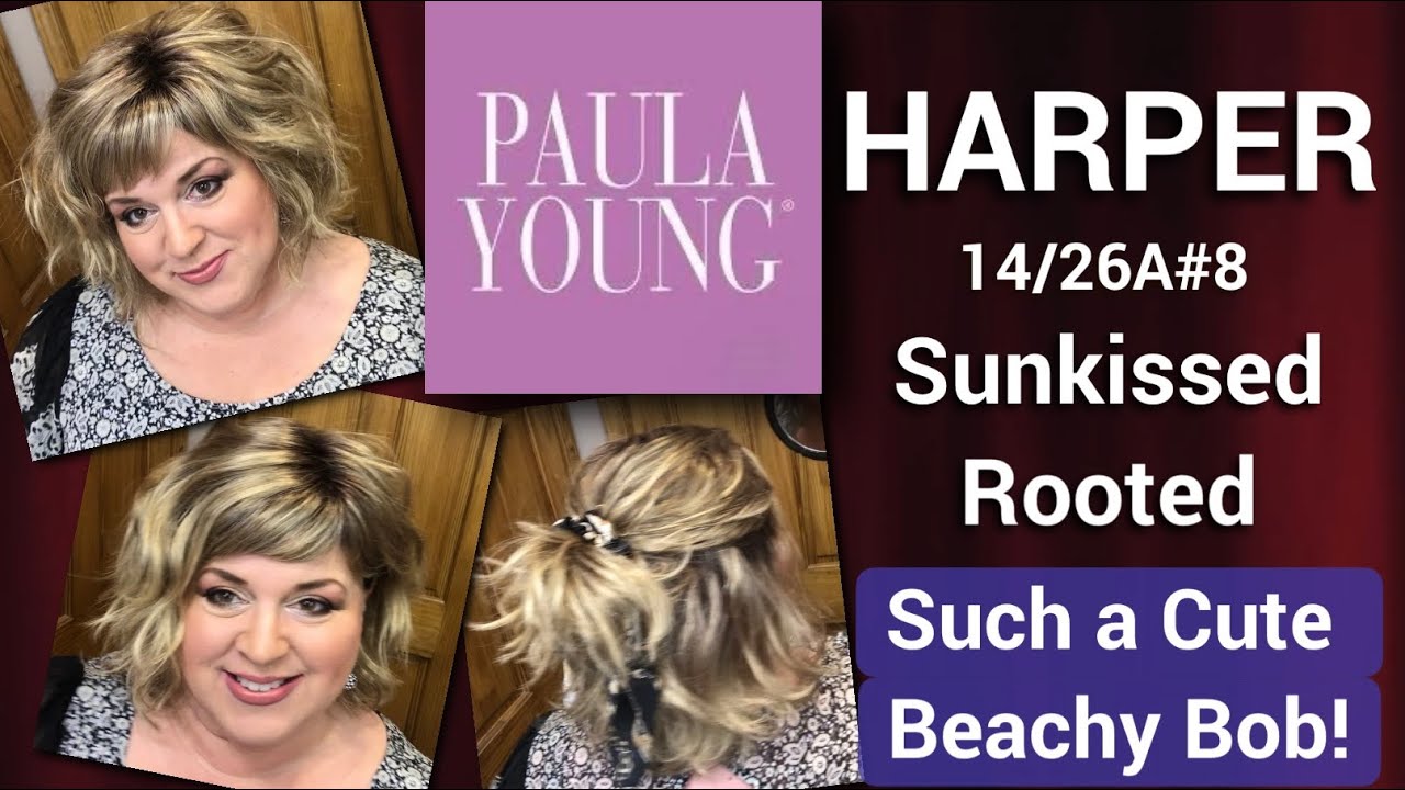 Paula Young HARPER Wig Review 💛 Cute Wavy Bob with BANGS 💛 Beachy Flirty FUN 💛 Real Time Styling 💛