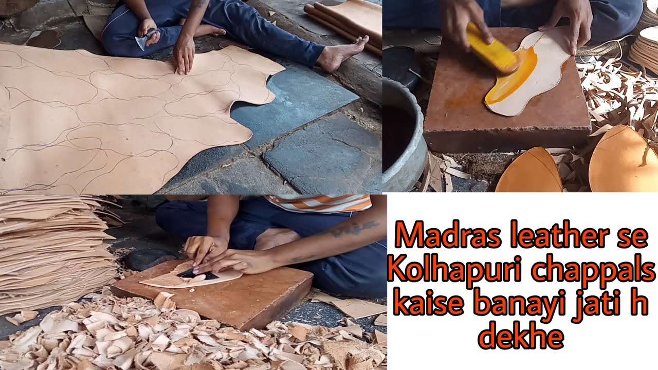 Madras Leather se Chappals Banane se Lekar Wholesale Packing tk. #kolhapurichappals #hindi #chennai