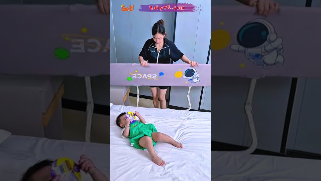 Baby Bed Safety Rail: Add a Protective Barrier Along the Bedside 💗 #Baby