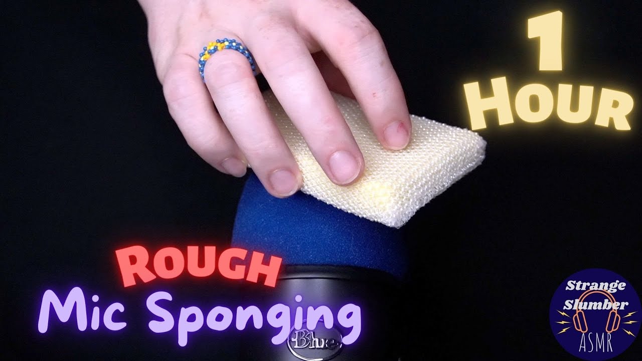 1 Hour intense mic scratching with sponge ASMR | No Talking