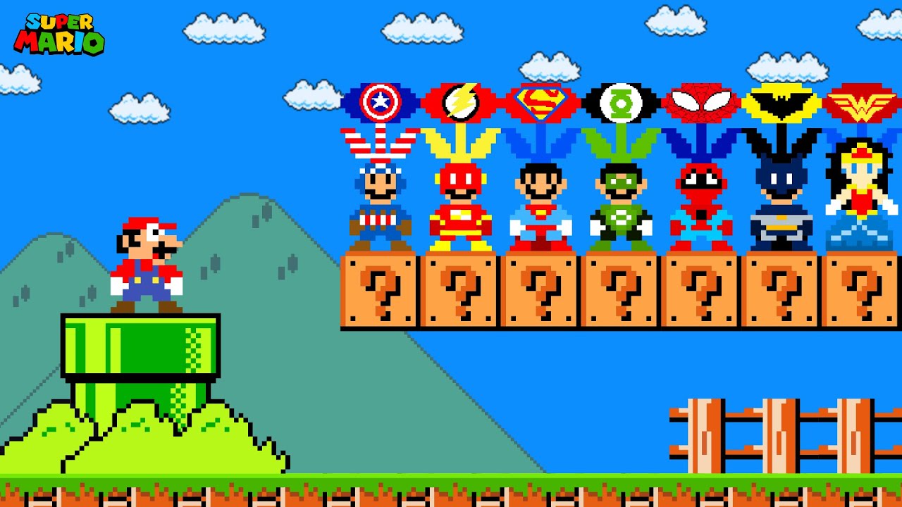 Super Mario Bros. But There are More Custom SUPERHERO Mario...
