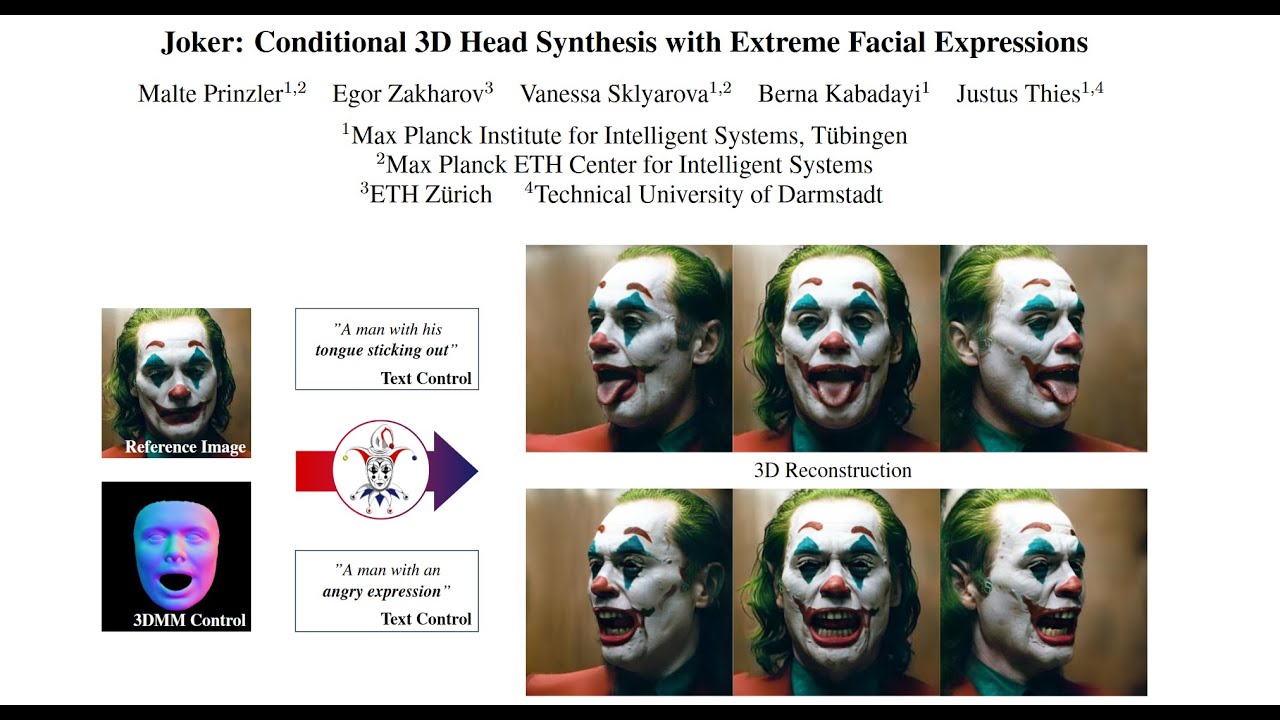 Joker: Conditional 3D Head Synthesis with Extreme Facial Expressions (3DV 2025)