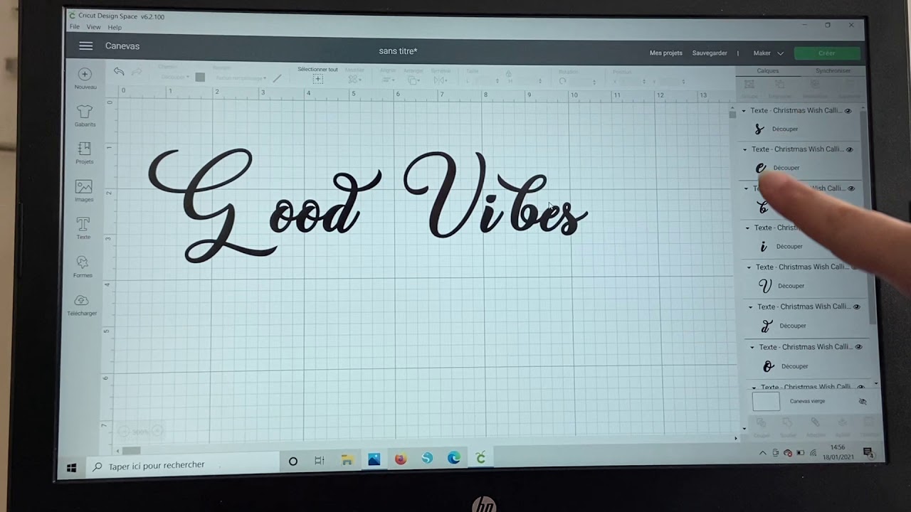 (Cricut) gérer l’espace entre les lettres d’un mot