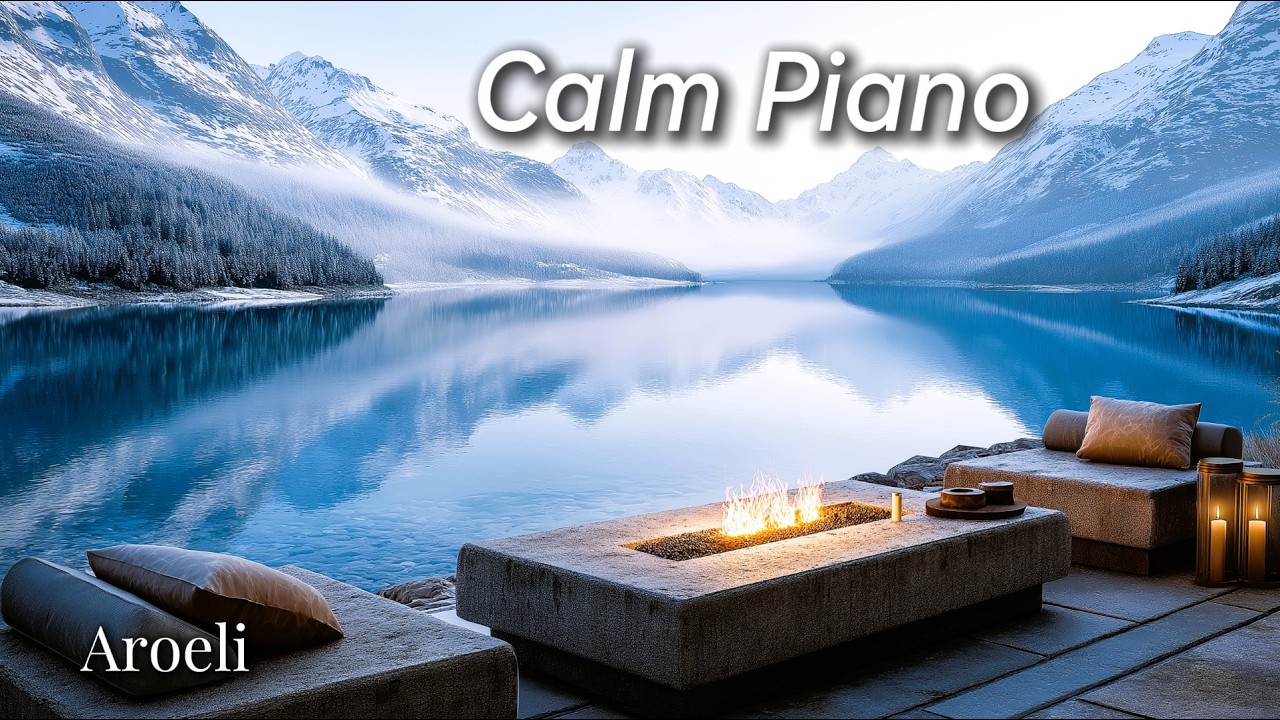Relaxing Piano Music in Pure Morning Light Glacier - Lake Silence | Aroeli