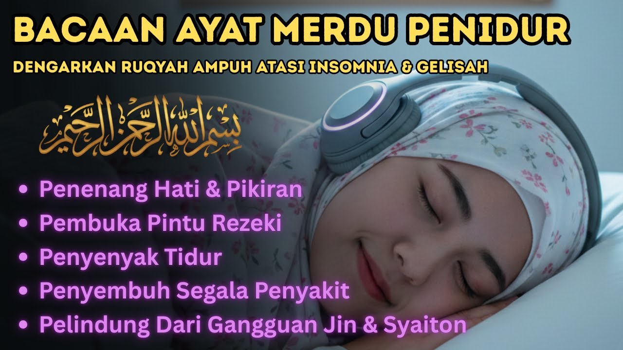 Bacaan Al - Quran Ayat Penidur Pengusir Jin Pengganggu & Dapatkan Ketenangan Untuk Tidur Berkualitas