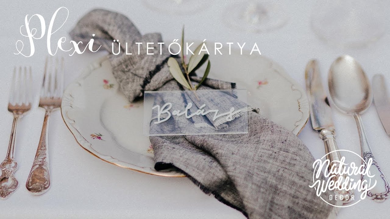 Plexi ültetőkártya | Natural Wedding Decor | Acrylic place card