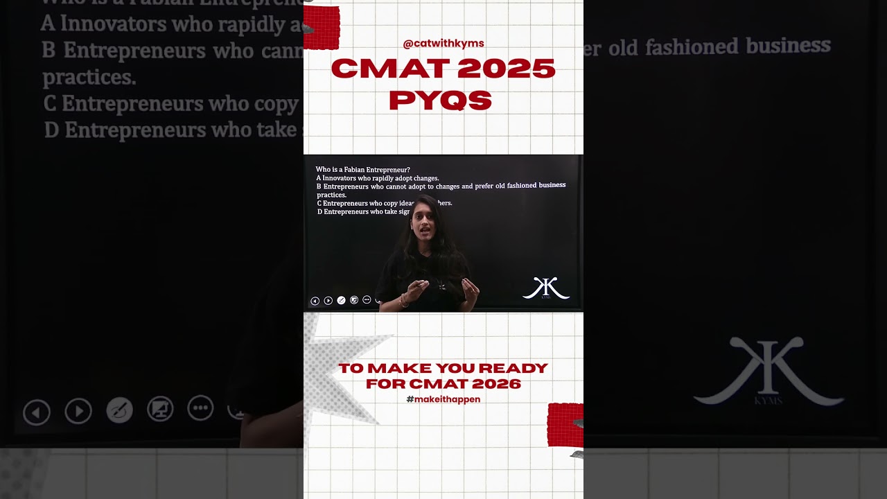 CMAT 2025 PYQ INNOVATION AND ESHIP| How to start CAT 2026 Preparation 