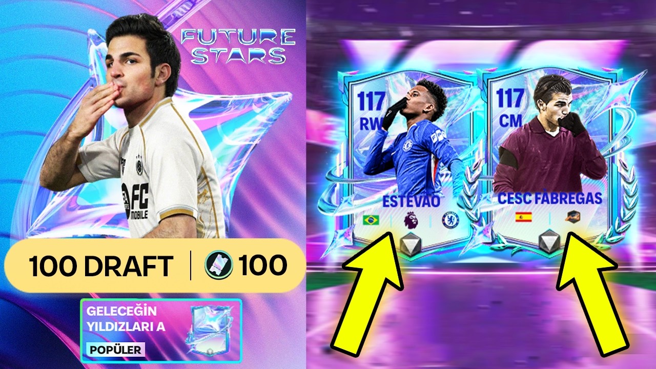 EN İYİ 117 ÇIKTI 😱 EFSANEVİ +100 TANE DRAFT FUTURE STARS PAKET AÇILIMI FC Mobile