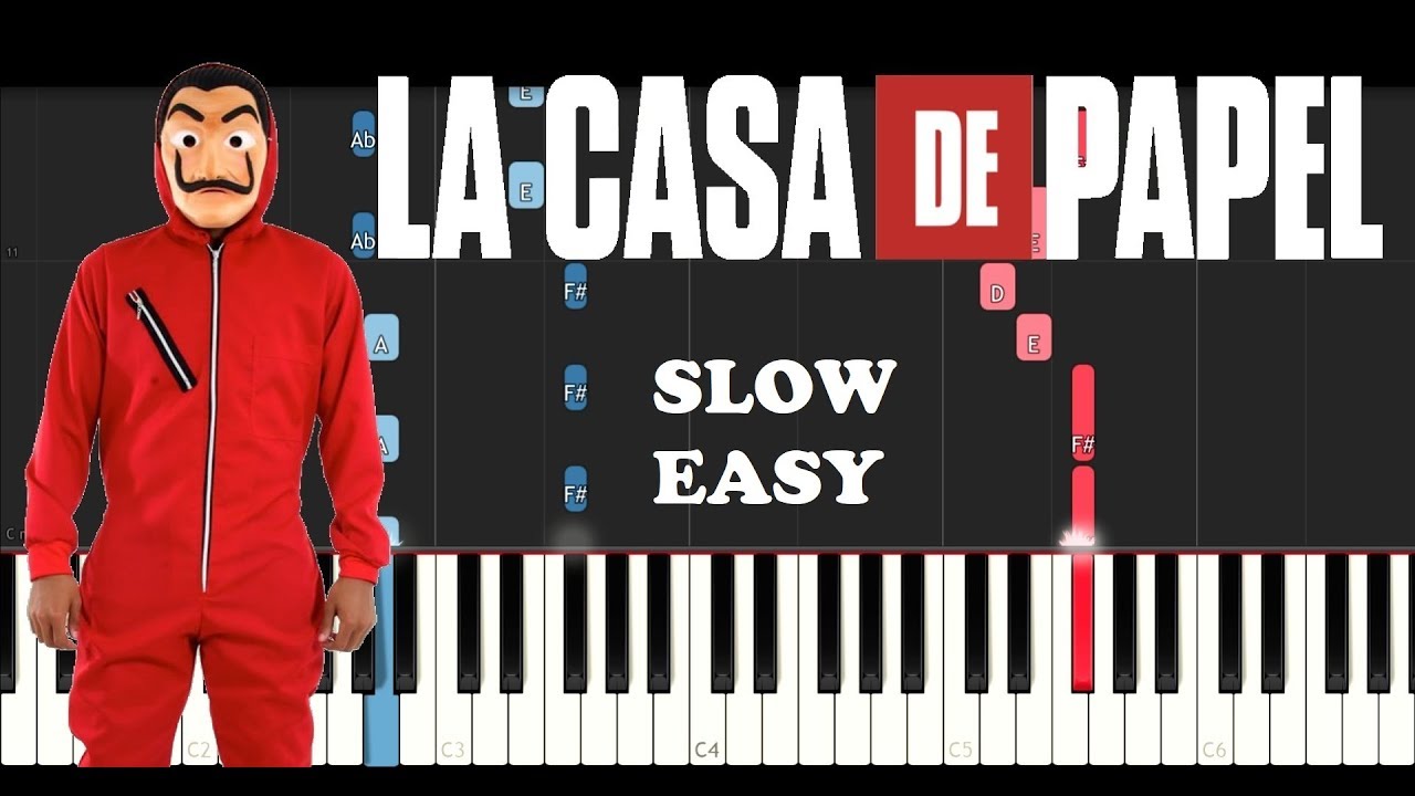 La Casa De Papel - My Life Is Going On (SLOW EASY PIANO TUTORIAL)