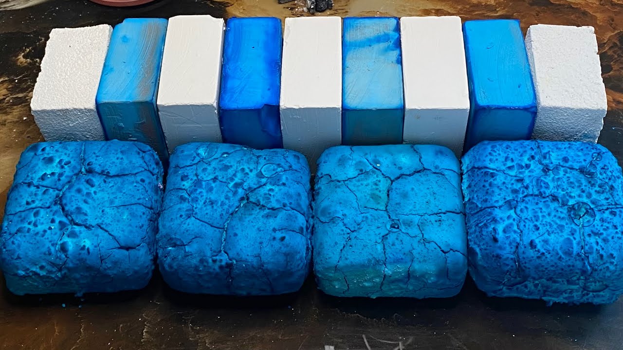 Gym Chalk Mass Crush | Pasted, Dyed blue blocks Soft chalk crush| Reforms