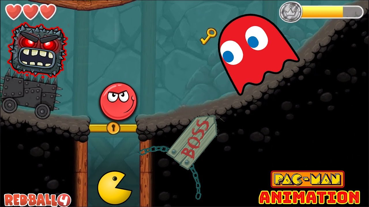 PACMAN vs RED BALL 4 ANIMATION FRIENDS FIGHT ENEMIES