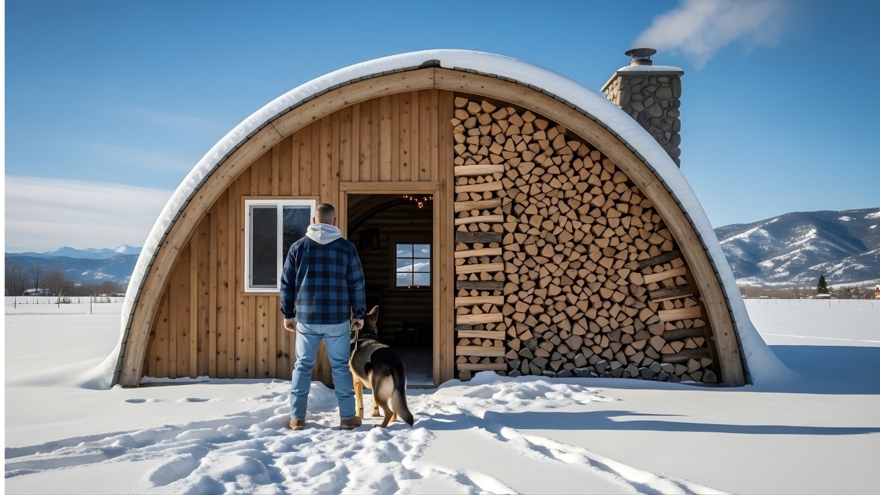 Thrown Out Before Winter, the Veteran Built a $7 Quonset — Firewood Stayed Dry All Winter