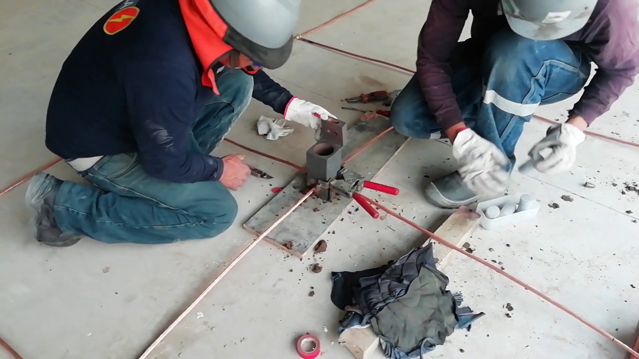 Ejecución de SOLDADURA EXOTÉRMICA de malla de puesta a tierra para una subestación eléctrica.