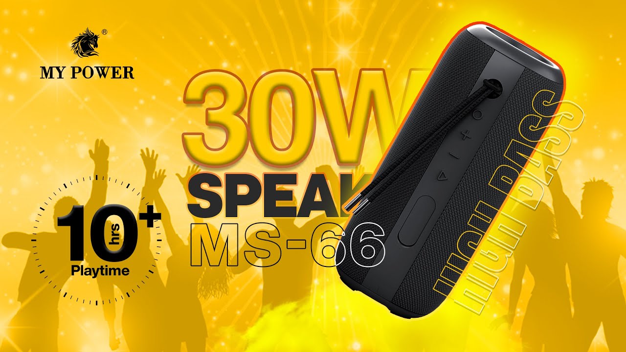 My Power's MS66 | 30W Portable Bluetooth Speaker with High Bass | Black Color